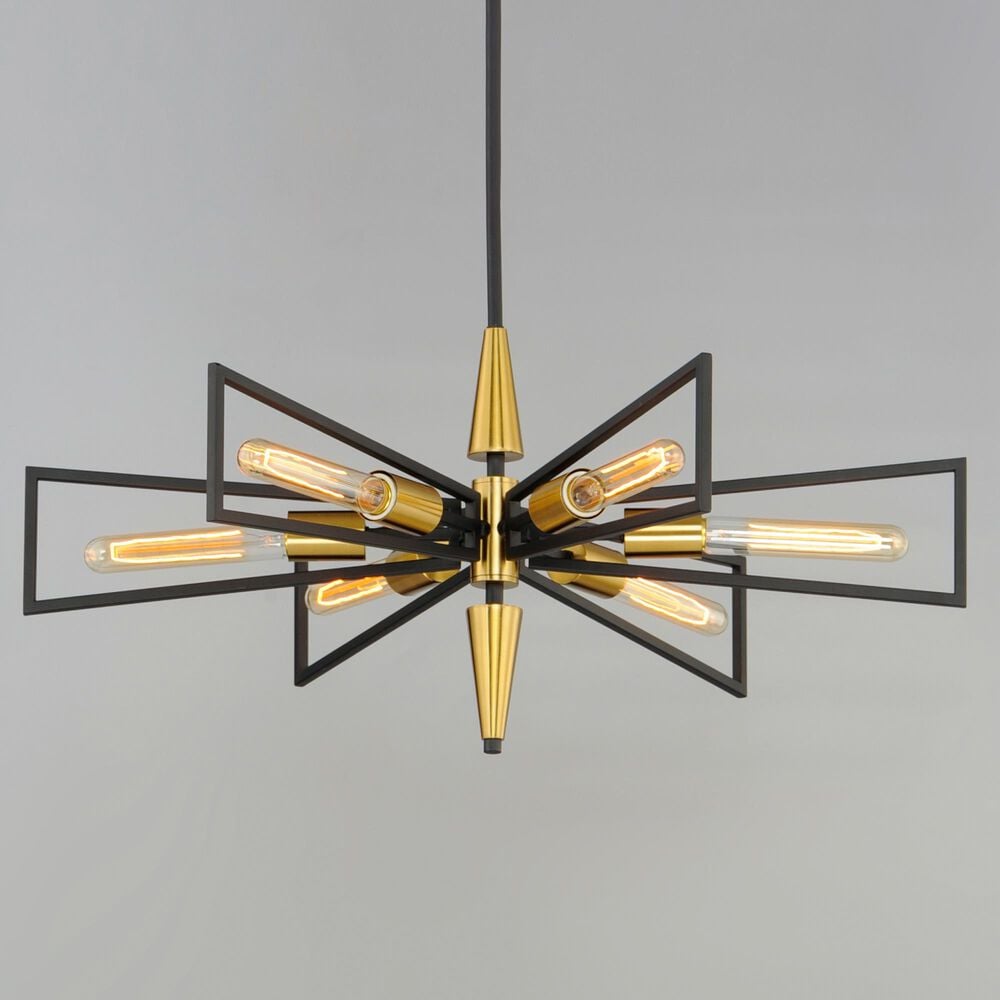 Maxim Lighting Wings 6-Light Chandelier in Black and Satin Brass, , large