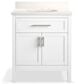 Kohler Hadron 30" Single Bathroom Vanity in White with 3 cm Bianco Bella Quartz Top and Oval Sink, , large