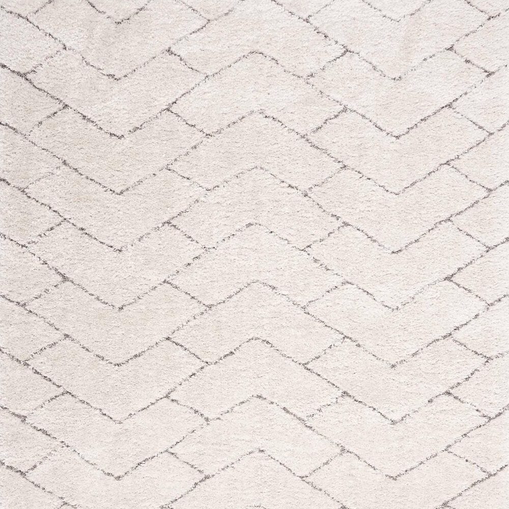 Nourison Dreamy Shag 7&#39;10&quot; x 9&#39;10&quot; Ivory and Grey Area Rug, , large