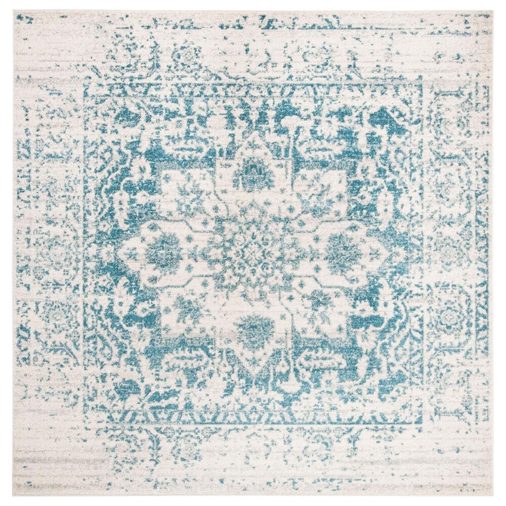 Safavieh Madison MAD603J 5" Square Teal and Ivory Area Rug, , large
