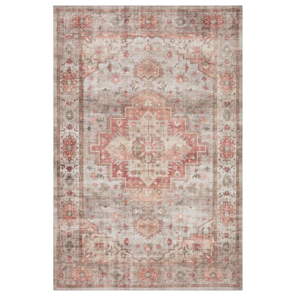 Loloi II Heidi 6" Round Dove and Spice Area Rug, , large