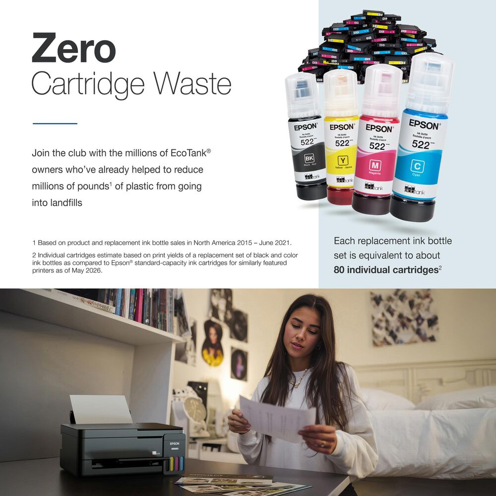 Epson EcoTank ET-2410 Wireless All-in-One Color SuperTank Printer in Black, , large