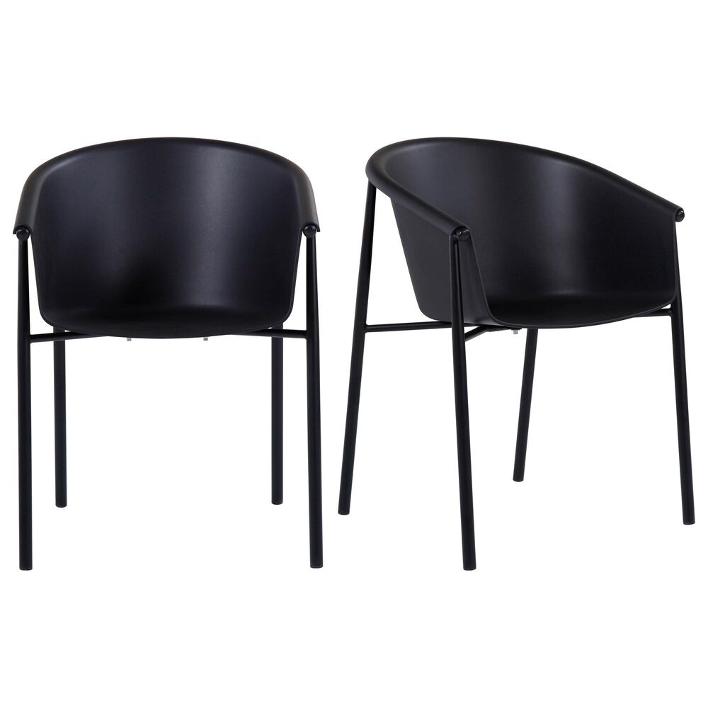 Moe's Home Collection Shindig Patio Dining Chair in Black (Set of 2), , large