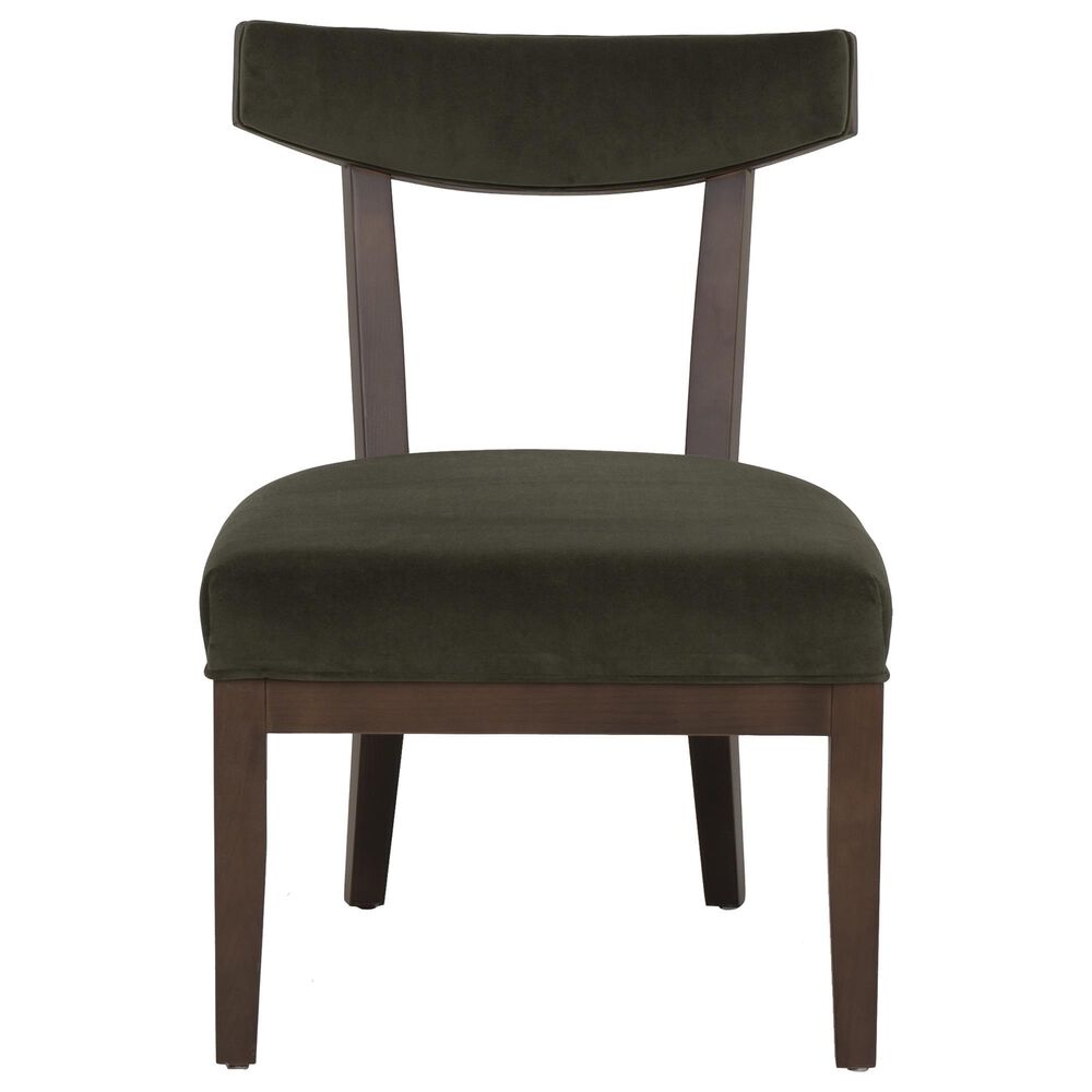 Linon Home Decor Ballard Side Chair with Green Cushion in Warm Maple Truffle, , large