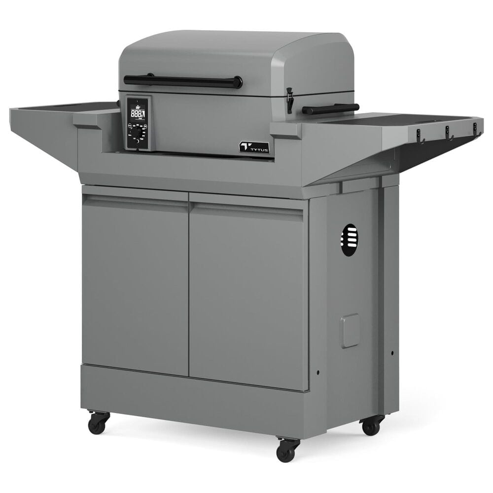 Tytus Emberwood Grill and Prep Cart with Tabletop Pellet Grill in Gunmetal Gray, , large