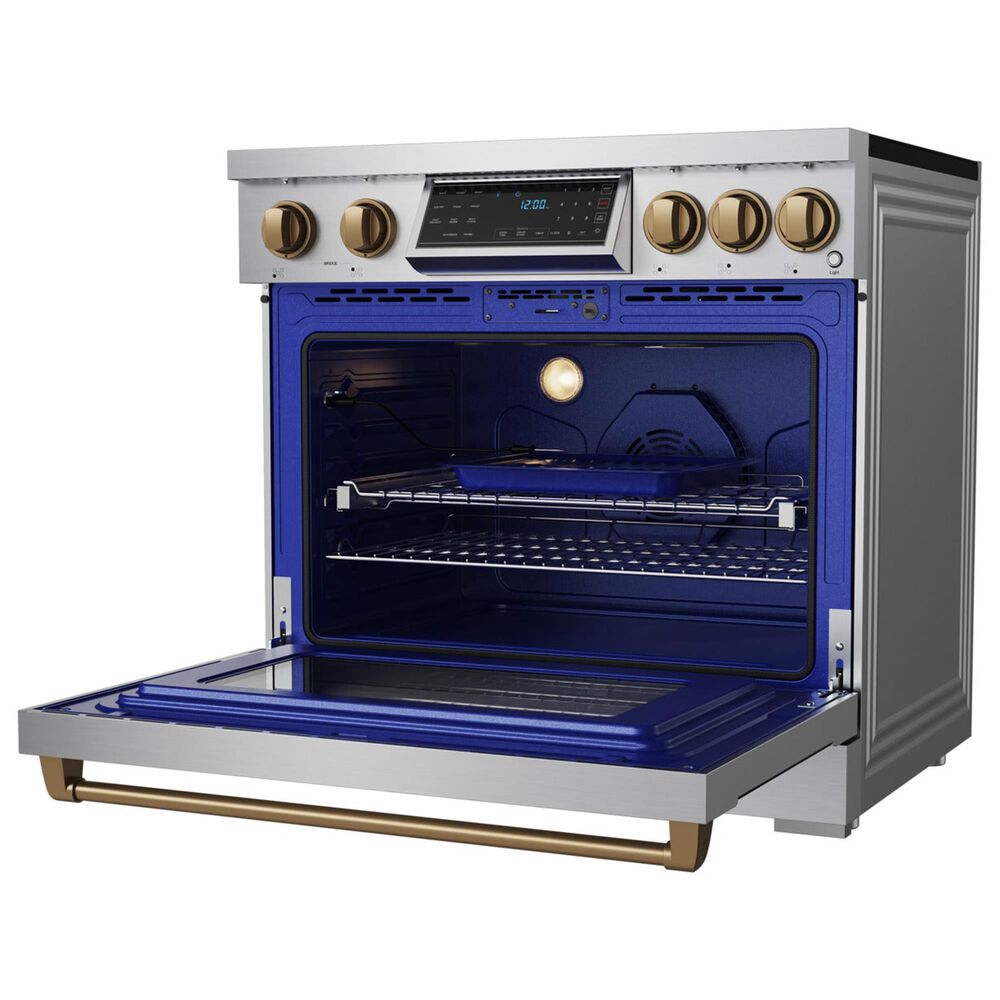 Thor Kitchen Gordon Ramsay 6 Cu. Ft. Professional Induction Range with Bronze Handle Kit in Stainless Steel, , large