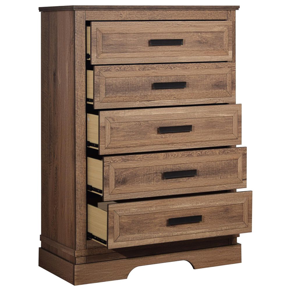 New Heritage Design Coventry Hall 5-Drawer Chest in Pecan, , large