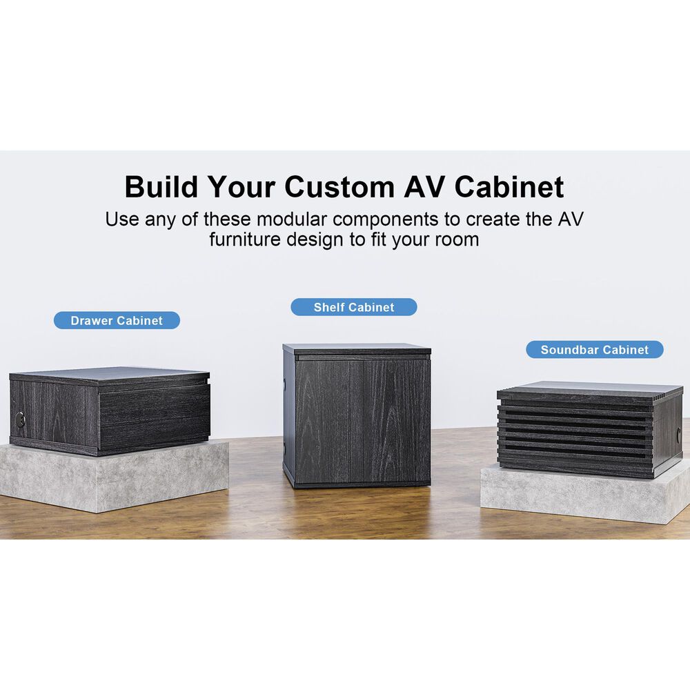 ErgoAV Modular Soundbar Cabinet in Gray, , large