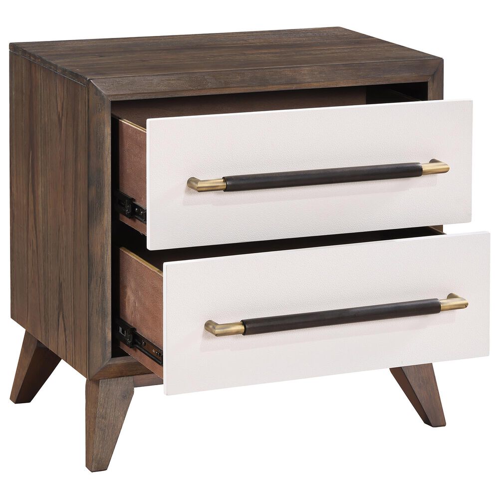 Austin Group Furniture, Llc Sophia 2-Drawer Nightstand in Walnut Brown and White, , large