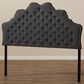 Baxton Studio Hilda Queen Upholstered Panel Headboard in Dark Grey, , large