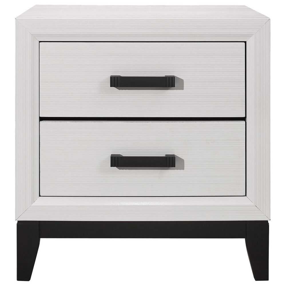 Global Furniture USA Kate 2 Drawer Nightstand in Foil White, , large