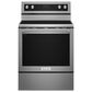 KitchenAid 2-Piece Kitchen Package with 6.4 Cu. Ft. Freestanding Electric Range and 1.1 Cu. Ft. Over-The-Range Microwave Oven in Stainless Steel, , large