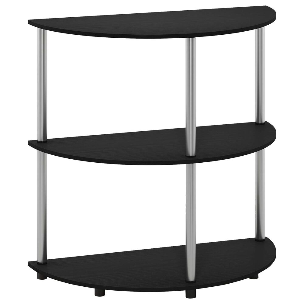 HOMLUX Turn-N-Tube 3-Tier Half Round Console Table in Black Oak, , large