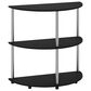 HOMLUX Turn-N-Tube 3-Tier Half Round Console Table in Black Oak, , large