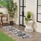 Nourison Aloha 2"3" x 12" Black and White Indoor/Outdoor Runner, , large