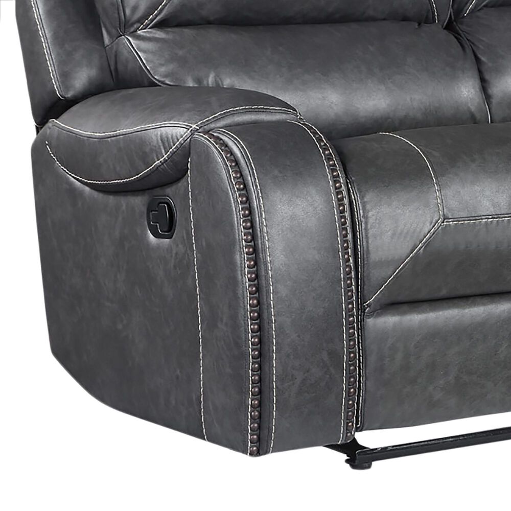 Crystal City Keily Manual Reclining Sofa with Dropdown Table in Dove Grey, , large