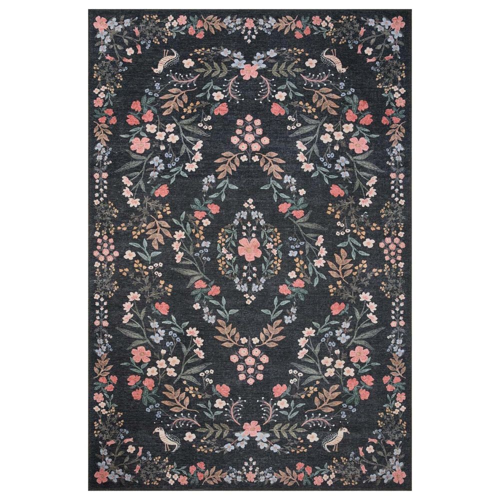 Rifle Paper Co. x Loloi Maison Tuileries 5" x 7"6" Black Area Rug, , large