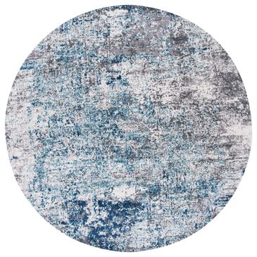 Safavieh Aston  3" Round Light Blue and Grey Area Rug, , large