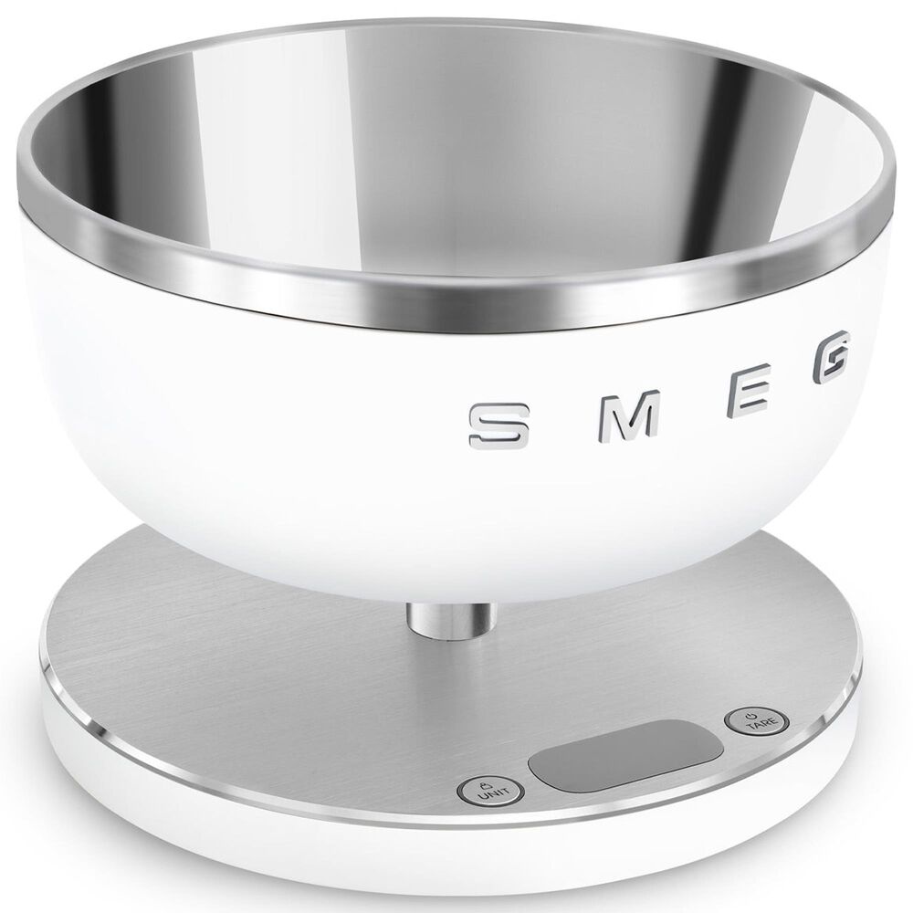 SMEG Collezione Kitchen Scale in White and Polished Chrome, , large