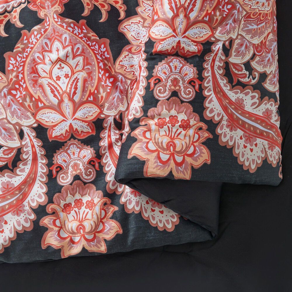 Peking Handicraft Rhapsody 3-Piece Full/Queen Comforter Set in Black and Pink, , large