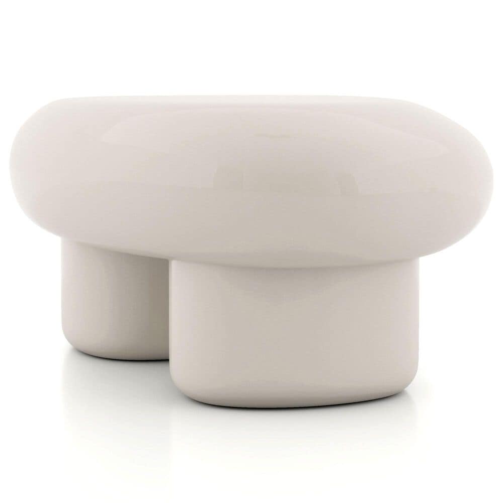 Furniture of America Rene Low Profile Glossy Coffee Table in Cream, , large