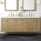James Martin Vanities Laurent 72" Double Bathroom Vanity in Light Natural Oak with 3 cm White Zeus Quartz Top and Rectangular Sinks, , large