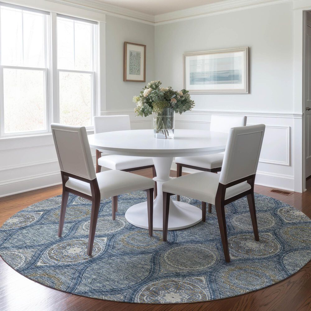 Dalyn Rug Company Solace SL1 8&#39; Round Navy Area Rug, , large