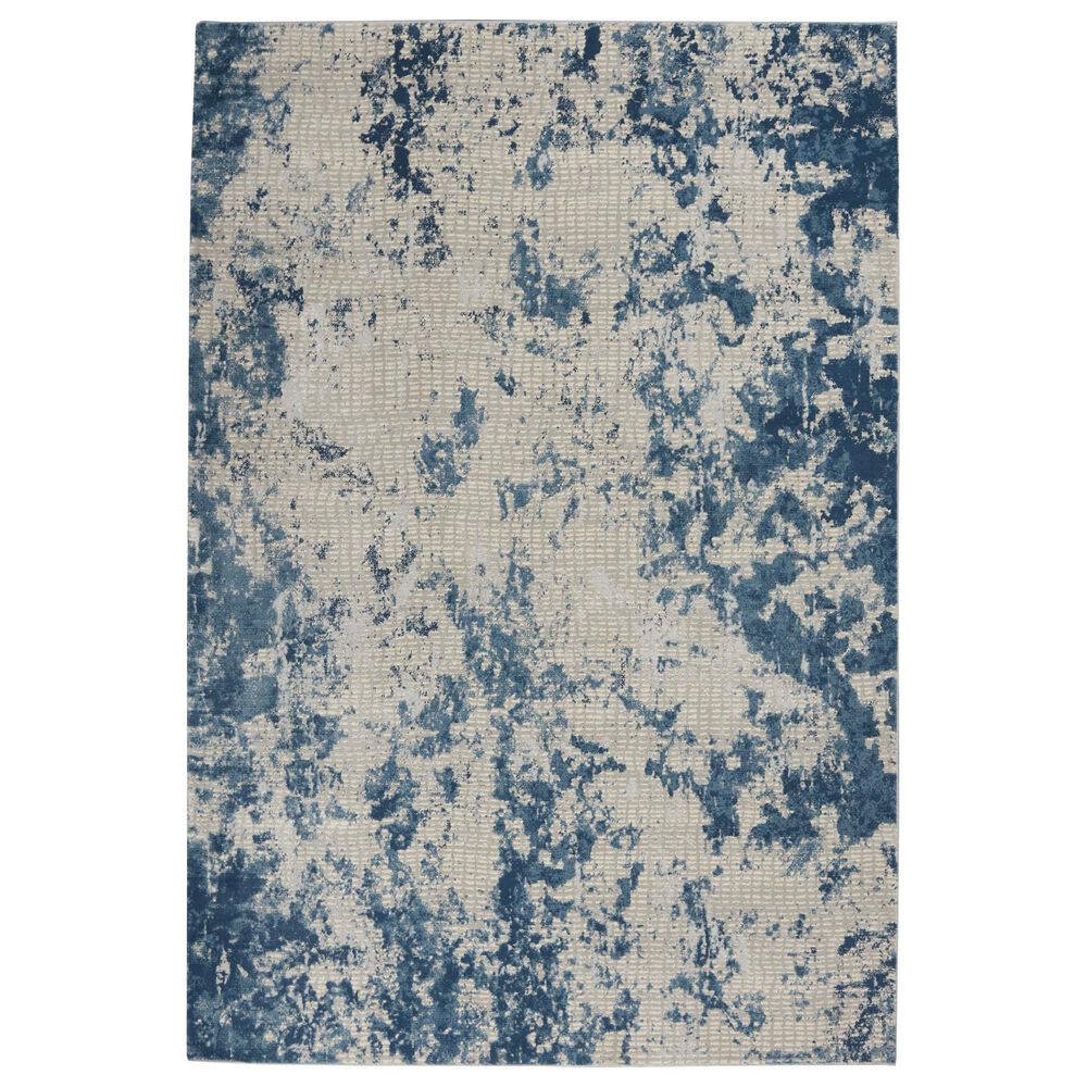 Nourison Rustic Textures RUS16 Grey and Blue 6" x 9" Area Rug, , large