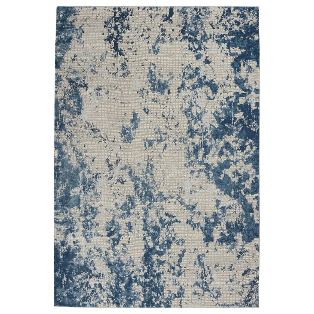 Nourison Rustic Textures RUS16 Grey and Blue 6" x 9" Area Rug, , large