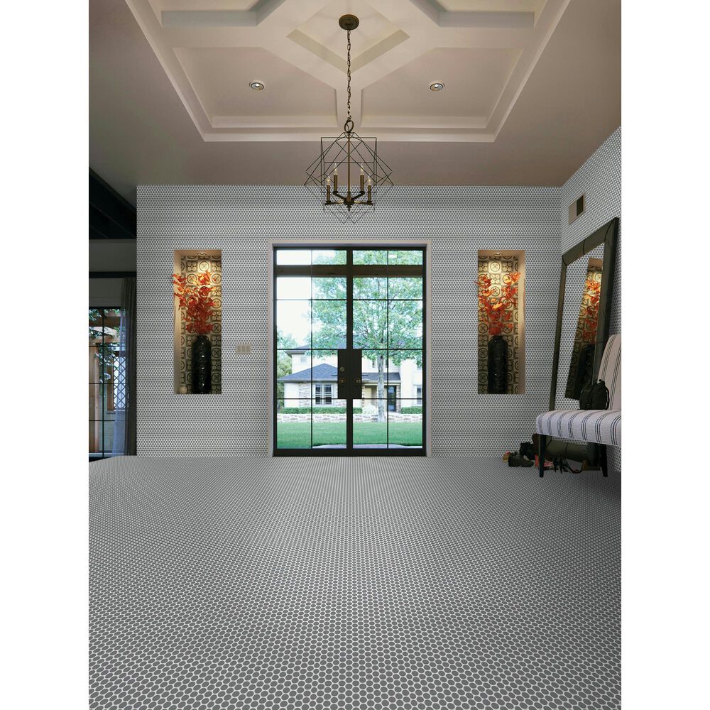 Dal-Tile Color Wheel Matte Suede Gray 13&quot; x 11&quot; Ceramic Mosaic Sheet, , large