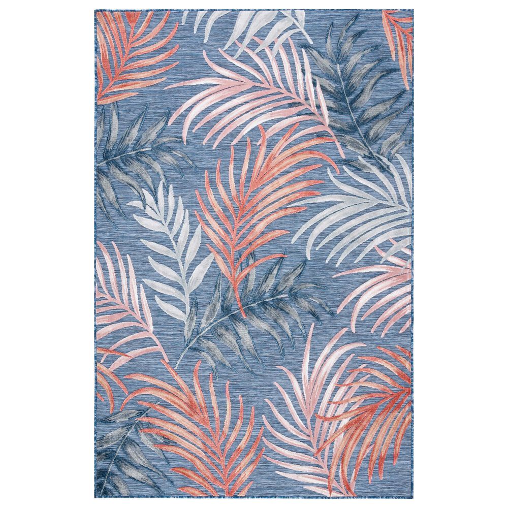 Safavieh Cabana CBN458M 4" x 6" Blue and Rust Indoor/Outdoor Area Performance Rug, , large