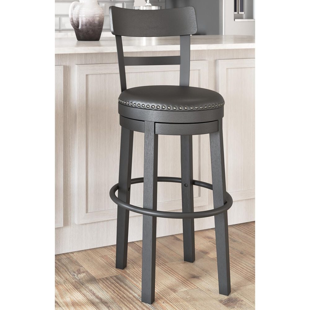 Ashley Valebeck Swivel Bar Stool in Antiqued Black, , large