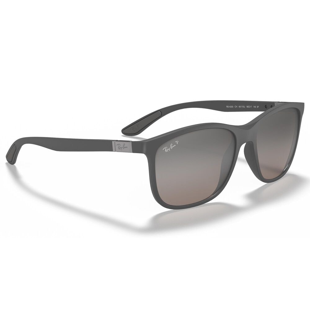 Ray-Ban Chromance Sunglasses with Silver Lenses in Matte Grey, , large