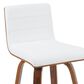 Armen Living Vienna Swivel Counter Height Stool with Snow White Upholstery in Walnut, , large