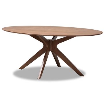 Baxton Studio Monte 71" Dining Table in Walnut Brown - Table Only, , large
