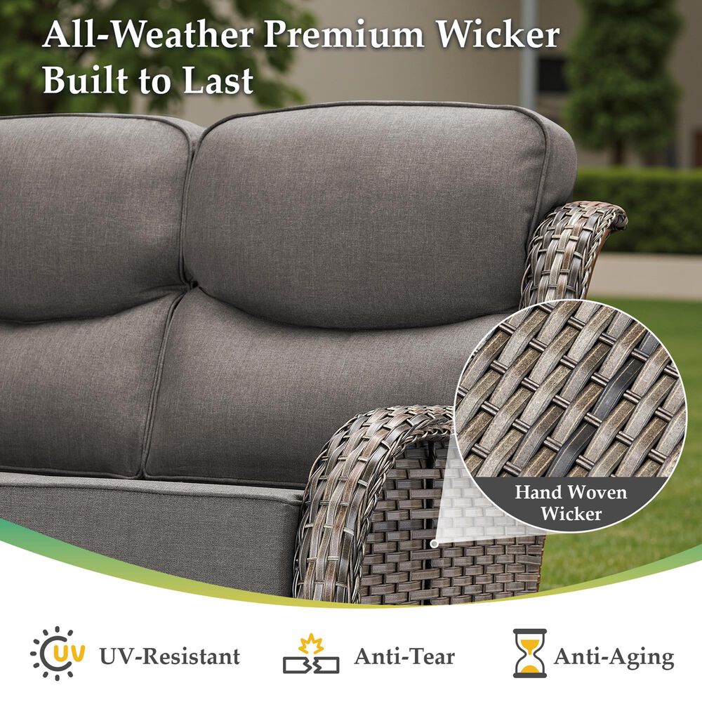 Sunwell Garden 4-Piece Firepit Set in Gray, , large
