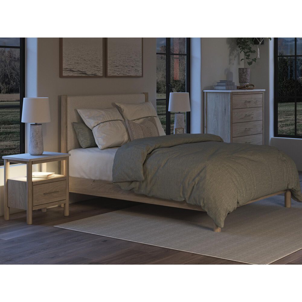 Ashley Cadmori 3-Piece Queen Platform Bed with Two Nightstands Set in Brown and White, , large