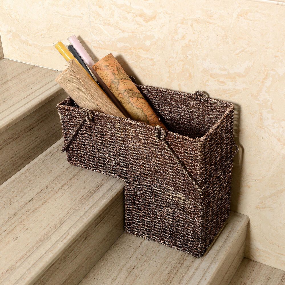 Timberlake 14&quot; Staircase Basket with Handles in Brown, , large