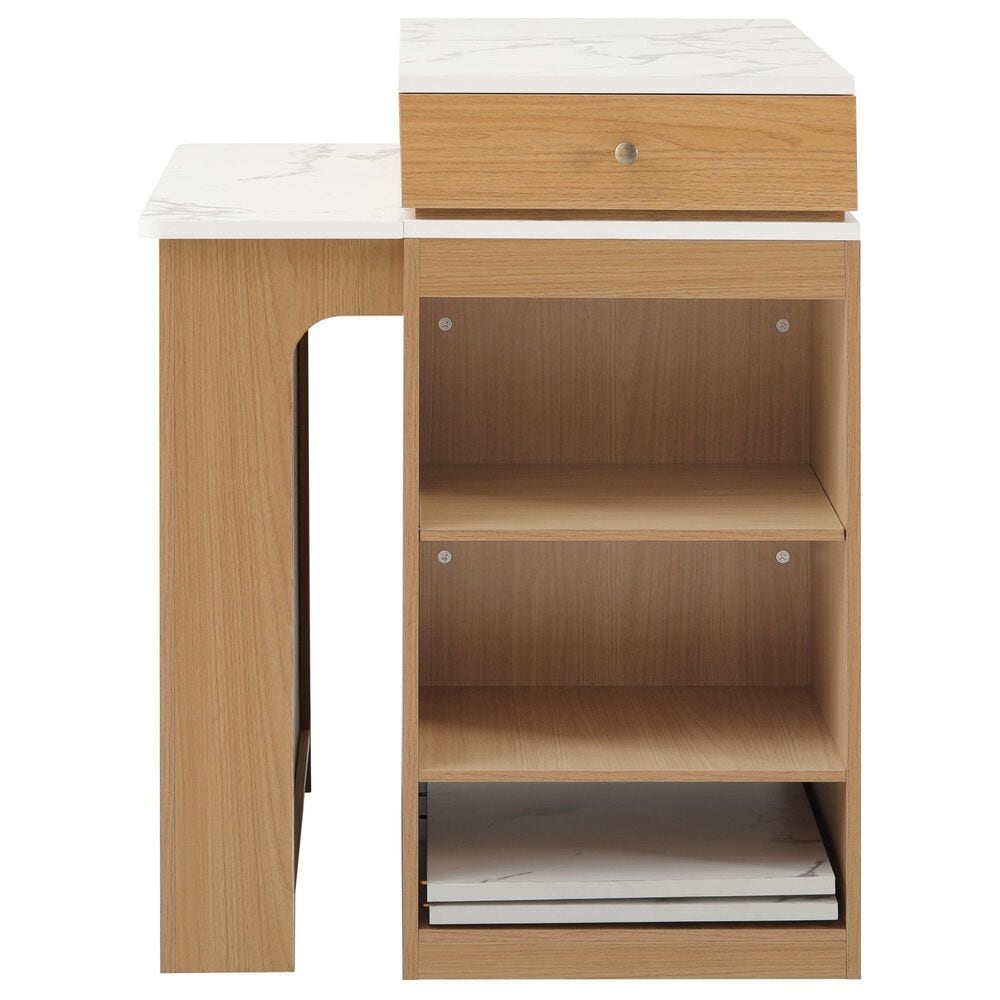 HOMLUX 60" Kitchen Island in Natural, , large