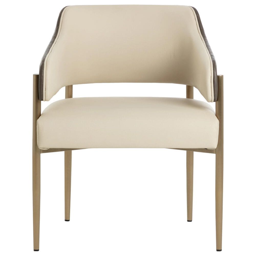 Club Collection By Sunpan Tova Arm Chair in Dillon Cream and Bravo Ash, , large