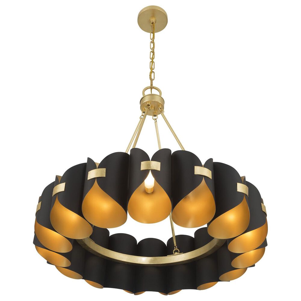 Savoy House Pelham 16-Light Chandelier in Black Cashmere and True Gold, , large