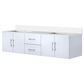 Lexora Home Geneva 72" Double Bathroom Vanity in Glossy White with 2 cm White Quartz Top and Rectangular Sinks, , large