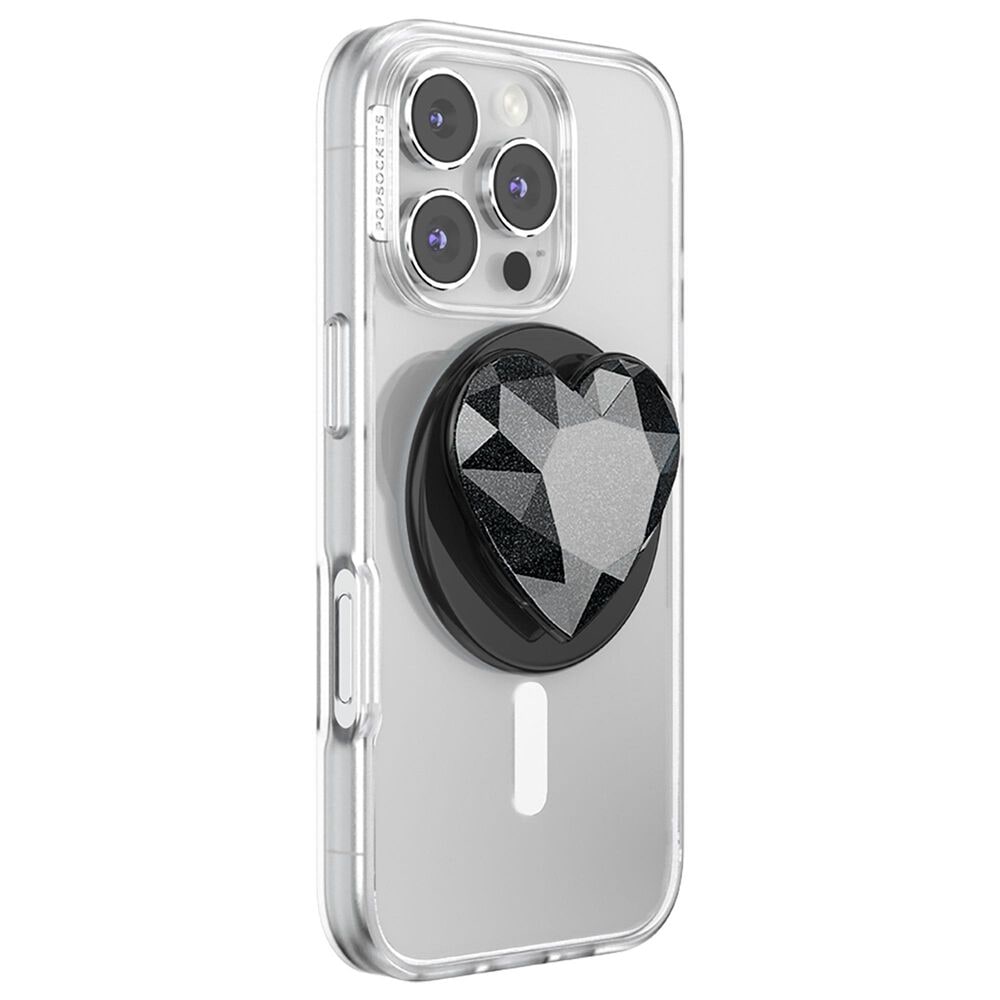 PopSockets MagSafe Circle PopGrip in Crystal Heart Black Glitter, , large