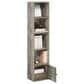 HOMLUX 5-Tier Shelf Bookcase with Door Storage Cabinet in French Oak, , large