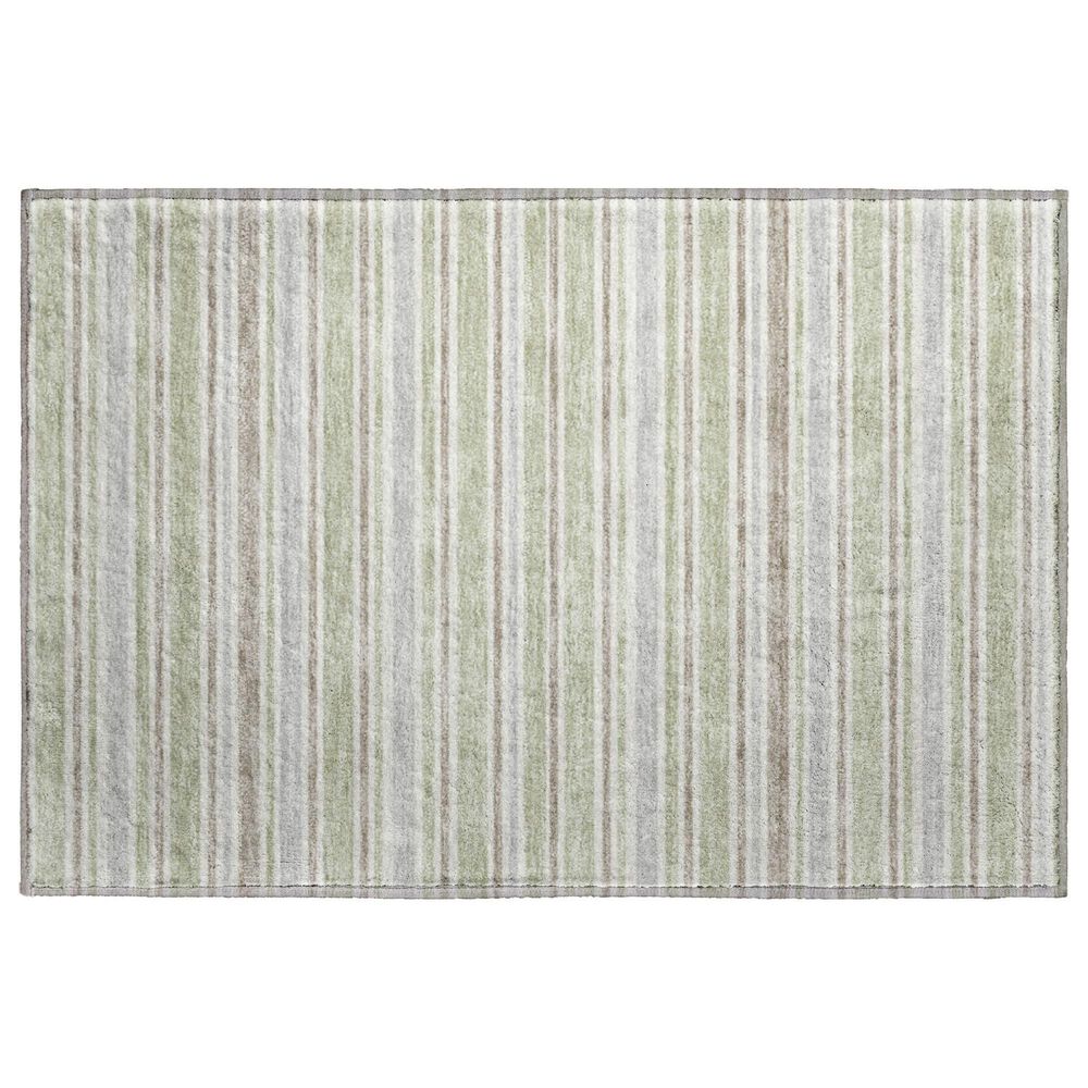 Dalyn Rug Company Soft Essentials Striped Celery 2"6" x 3"10" Indoor/Outdoor Area Rug, , large