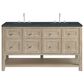 James Martin Vanities Breckenridge 60" Double Bathroom Vanity in Whitewashed Oak with 3 cm Charcoal Soapstone Quartz Top and Rectangular Sinks, , large