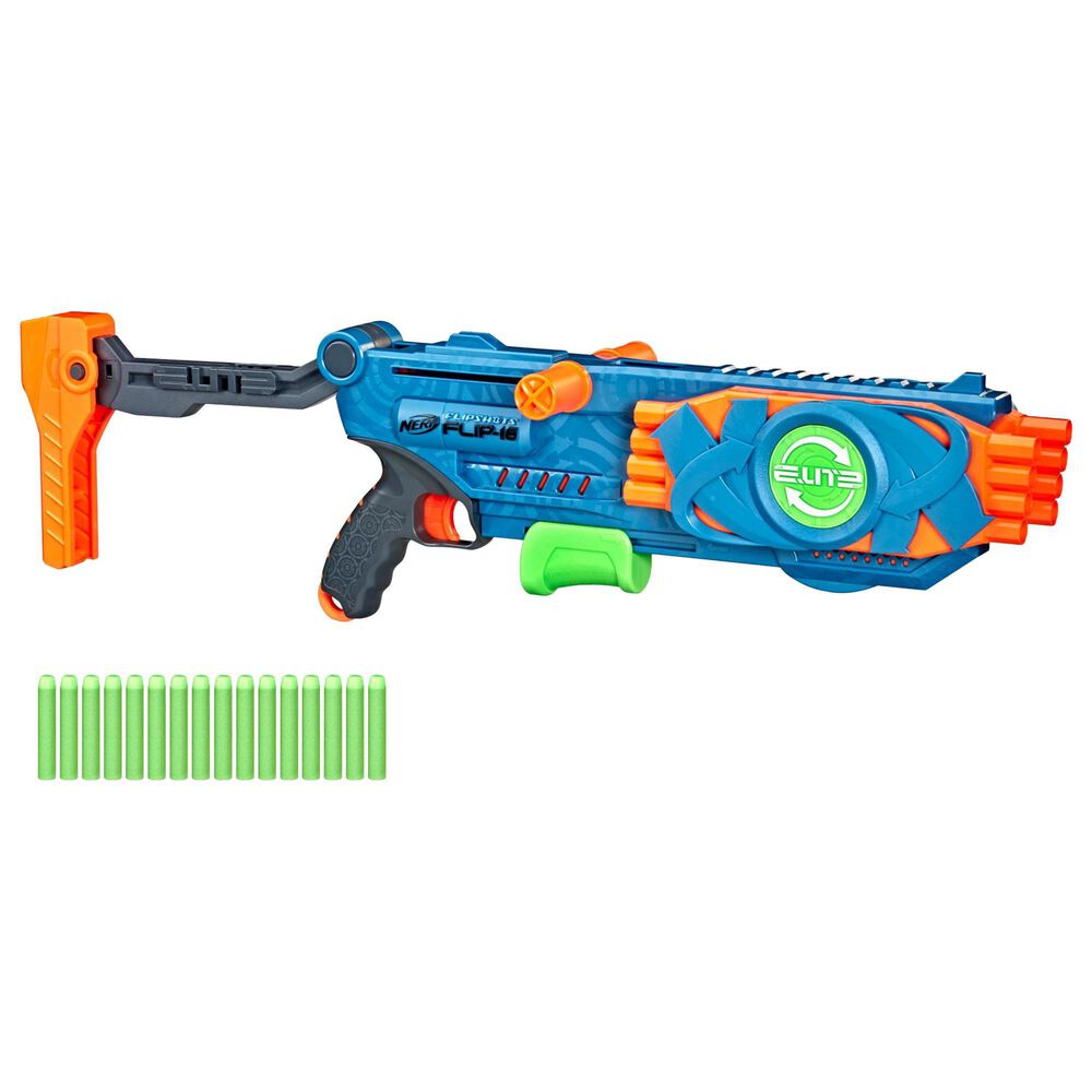 Nerf Nerf Elite 2.0 Flipshots Flip-16 Blaster in Blue and Green, , large