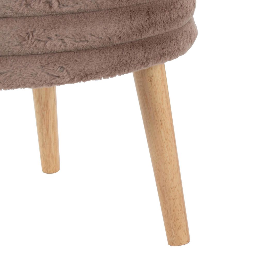 Lumisource Tray Plush 2-Piece Storage Ottoman Set in Light Brown, , large