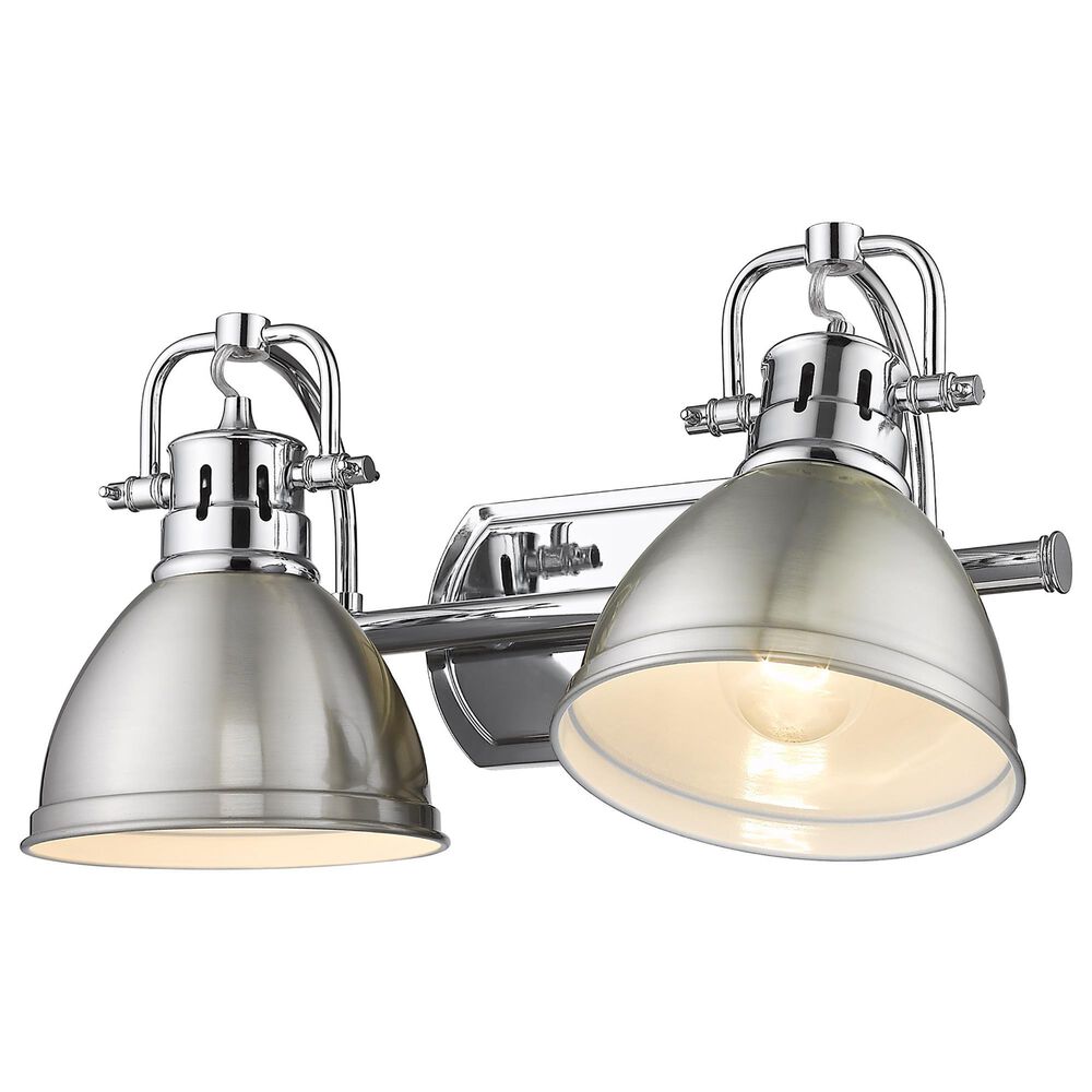 Golden Lighting Duncan 2-Light Bath Vanity in Chrome/Pewter, , large