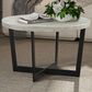 Belle Furnishings Pierce Cocktail Table in Black Textured and White, , large
